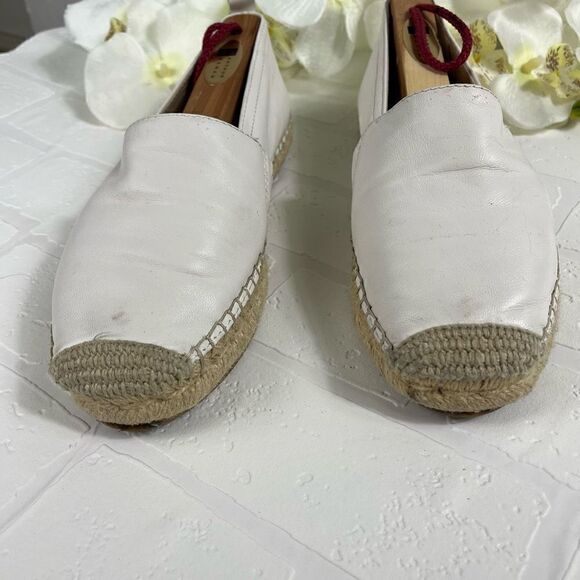 Sam Edelman Womens Espadrille Size 6.5 White Leather Slip on - Picture 6 of 15